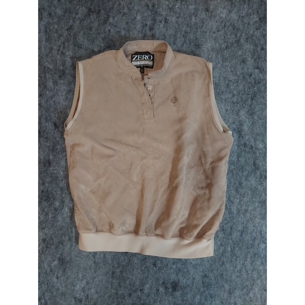 Zero Restrictions golf Outerwear‎ Vest Womens XL Brown Suede Microfiber Logo